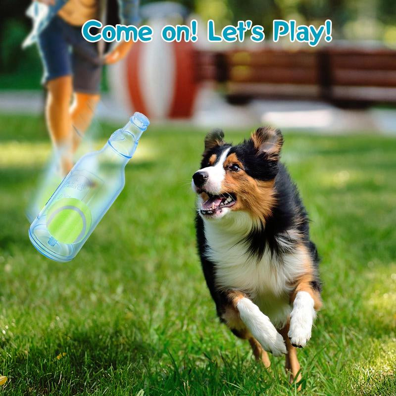 Squeaky Tennis Ball & Water Bottle Dog Toy