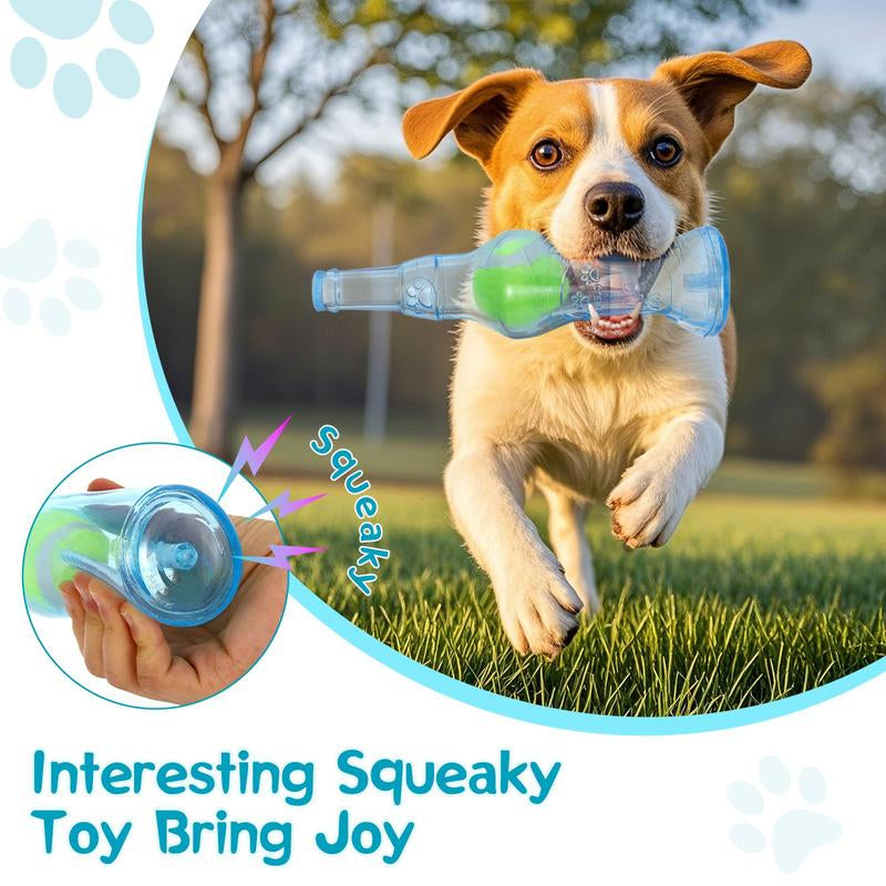 Squeaky Tennis Ball & Water Bottle Dog Toy